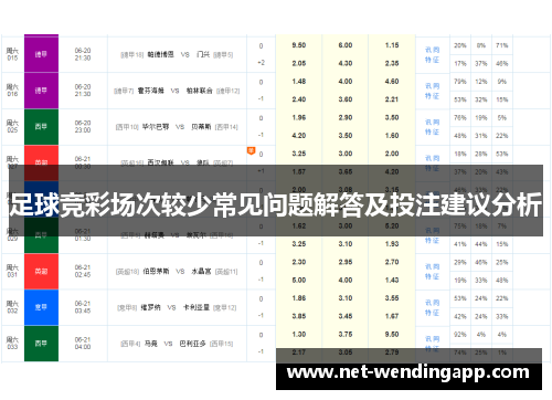 足球竞彩场次较少常见问题解答及投注建议分析